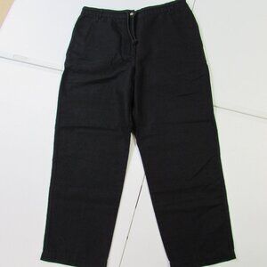 Talbots Petites Vintage Linen/Cotton Black Pants Pockets Medium